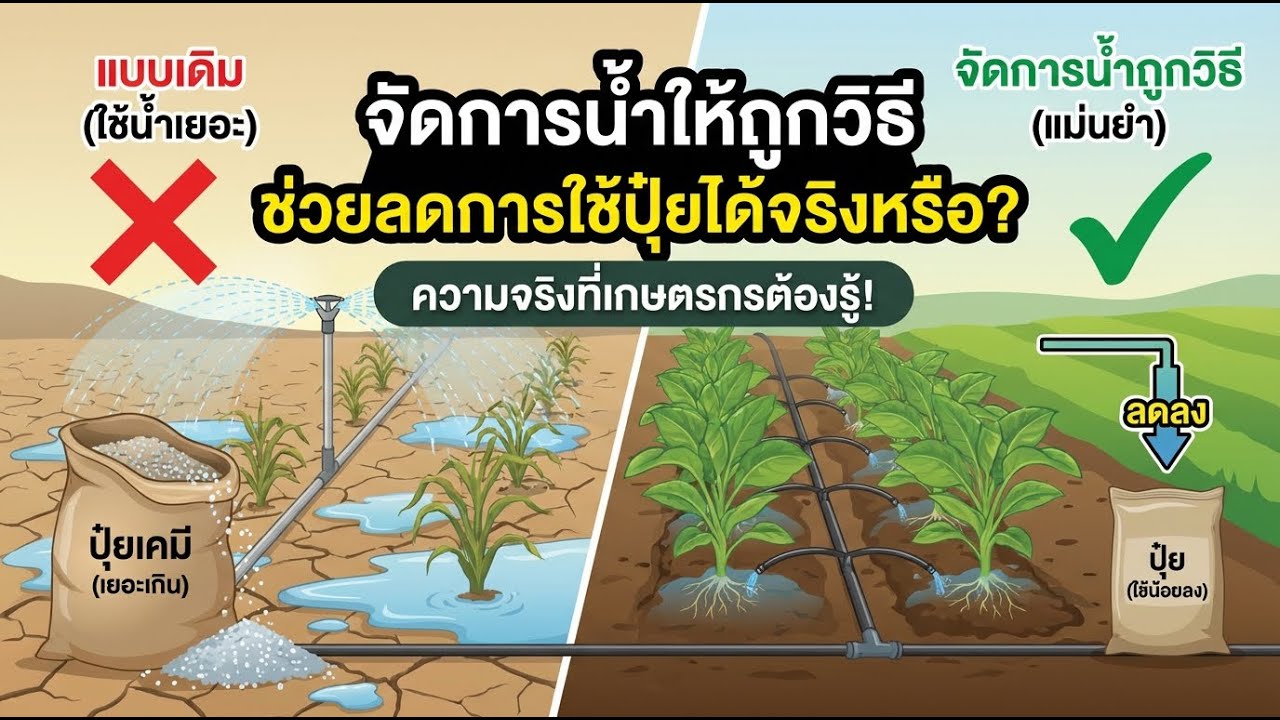 จัดการน้ำให้เป็น ลดปุ๋ยได้จริงไหม? วิธีเพิ่มผลผลิตแบบยั่งยืน