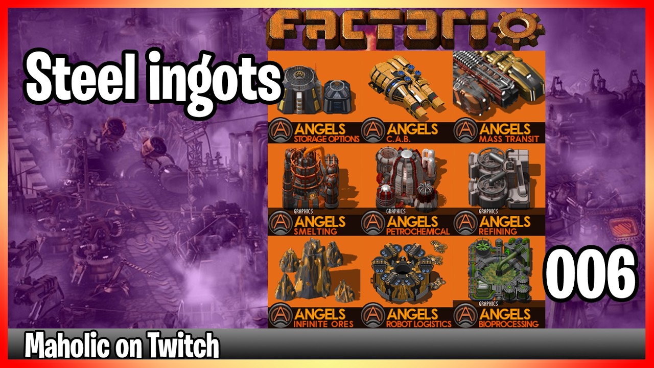 ⚙️Factorio Angels Yuoki AAI Industry Mods✅🏭➡️Steel and more mall x06
