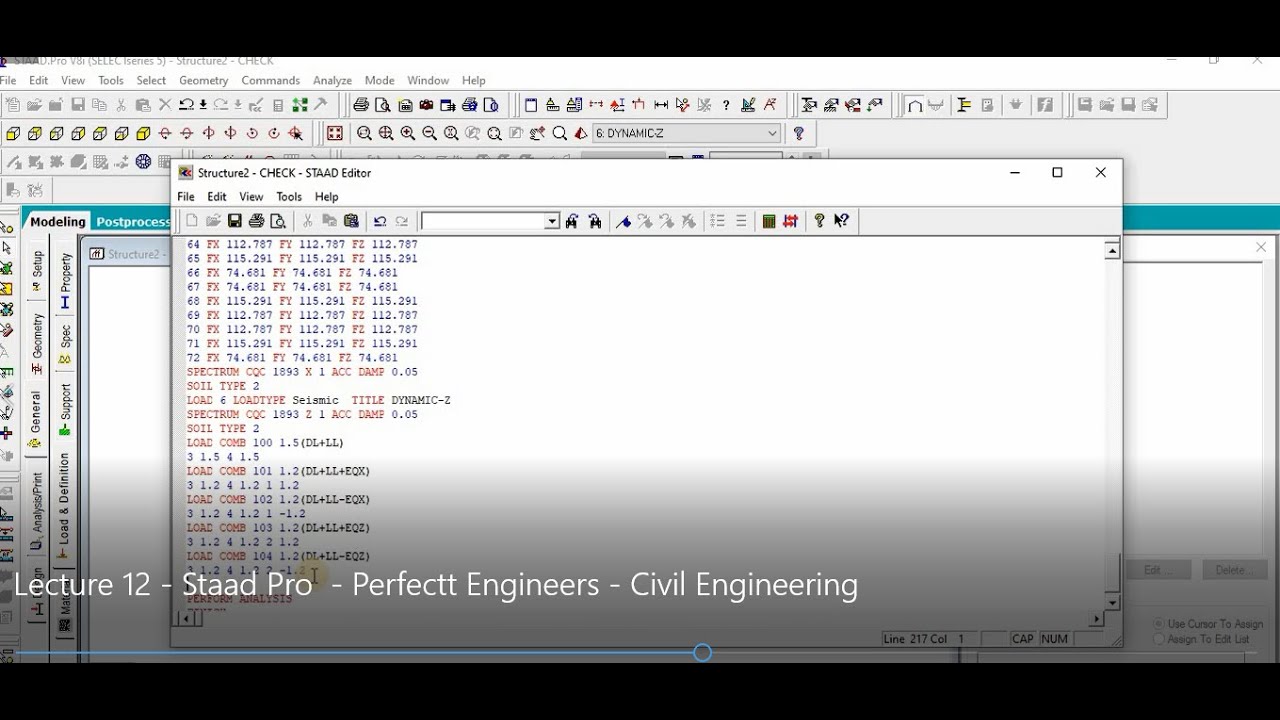 Staad Pro Lecture - 12 - Dynamic Analysis With Response Spectrum Method