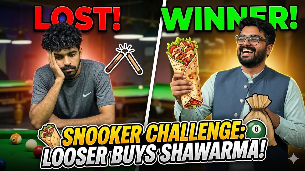 SNOOKER CHALLENGE: Lose Match, Buy SHAWARMA! (Insane Game!)