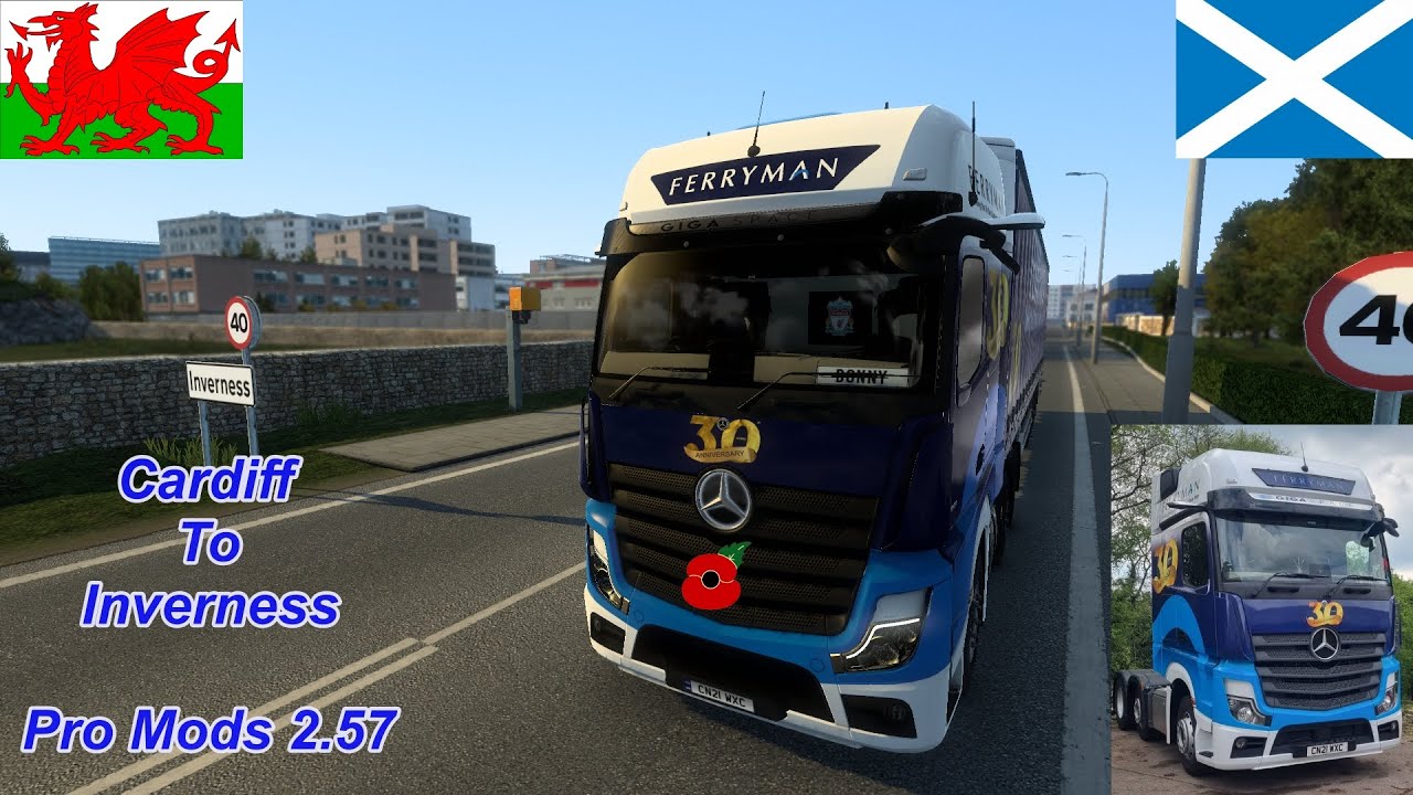 Euro Truck Simulator 2 Cardiff to Inverness Pro Mods 2.57 Time Lapse