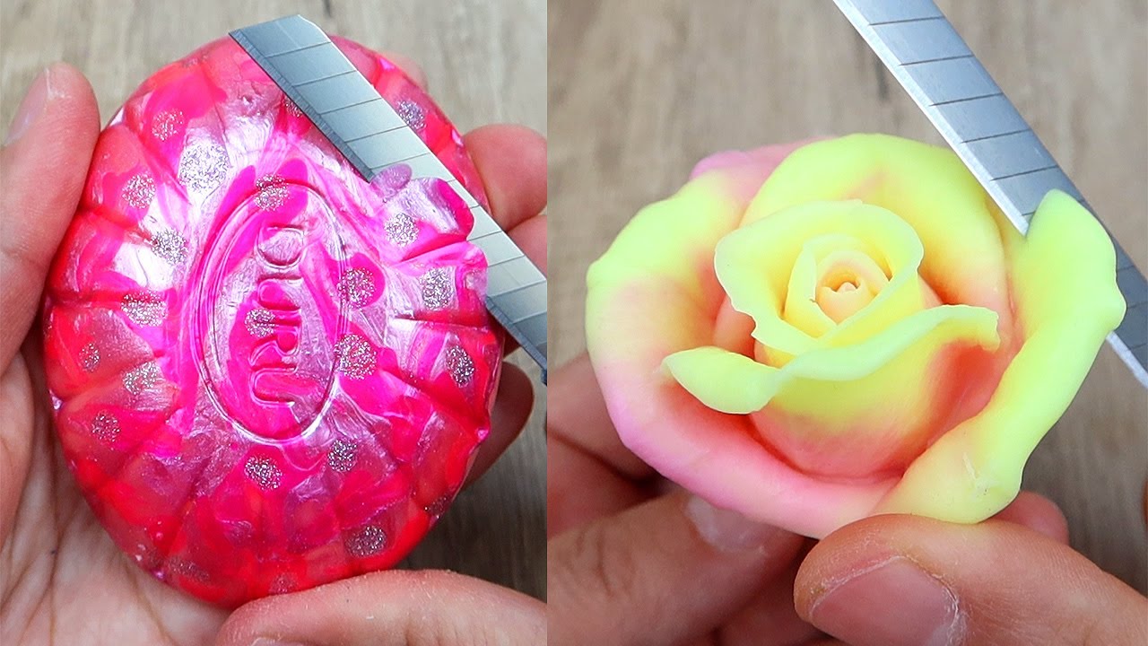 Relaxing Soap Cutting ASMR. Satisfying Soap and lipstick cutting. Corte de jabón - 972