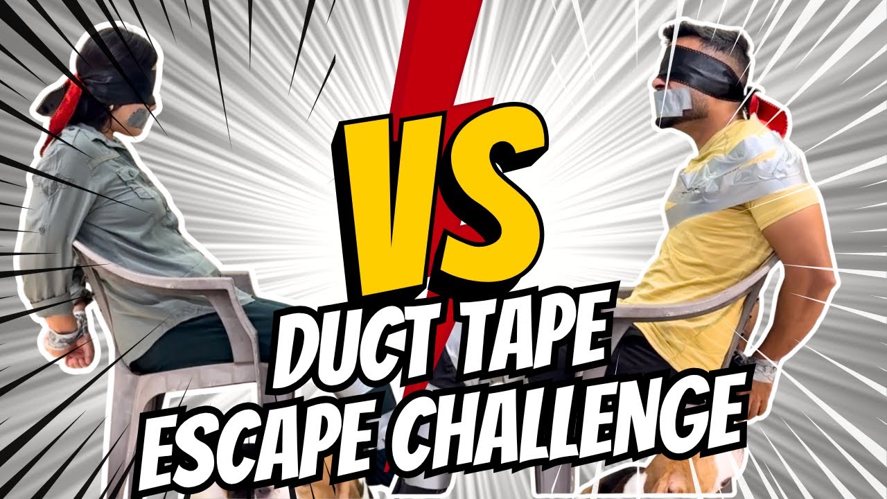 Duct Tape Escape Challenge 😳🥷🤪 | Most Requested Challenge 🤗 | Naga Delhi Couple ♥️