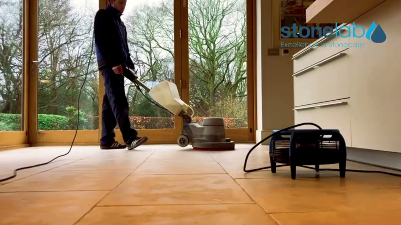Limestone floor - Deep clean & Re-seal with Stonelab.