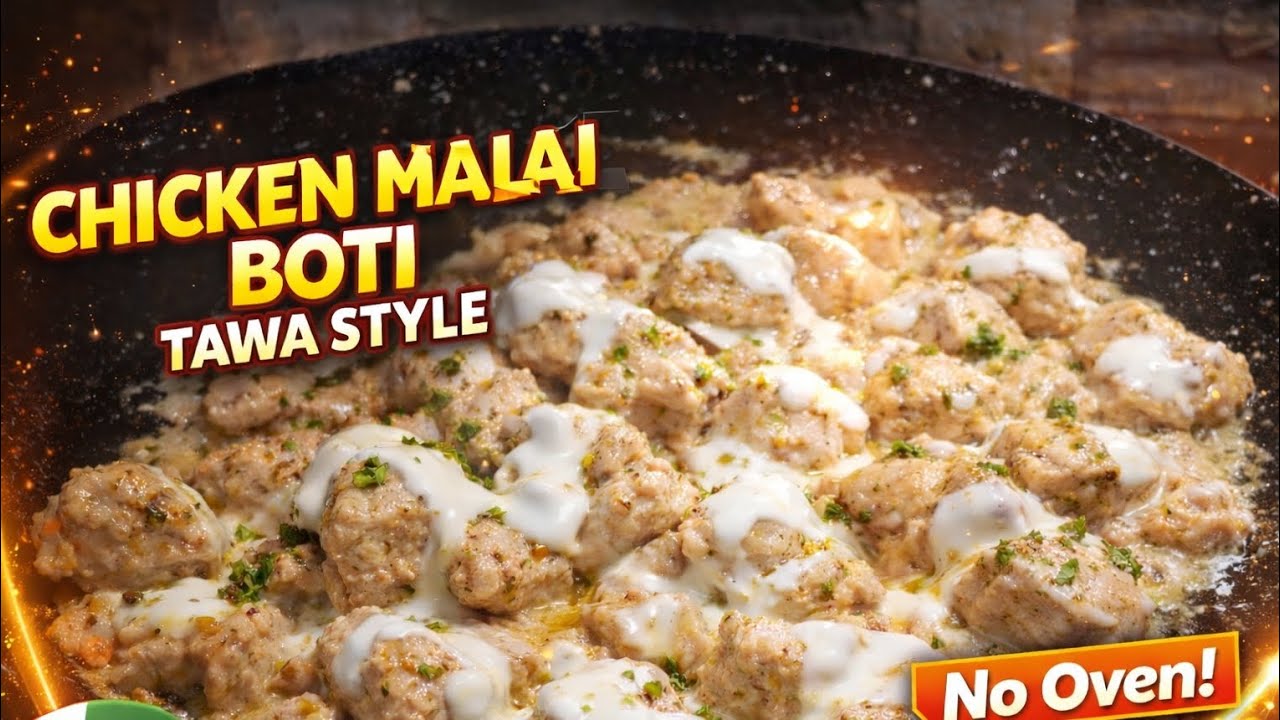 Juicy Malai Boti on Tawa 🤍🔥 So Creamy So Yummy!
