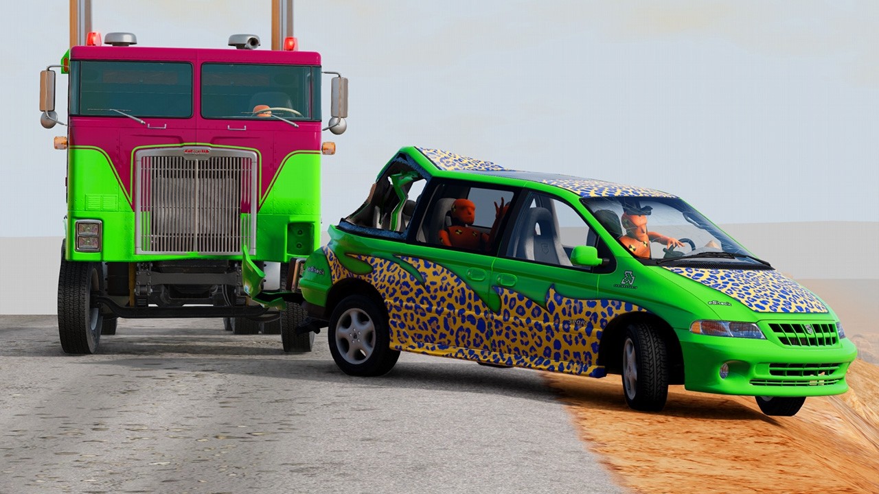 100 mph Cars vs Road Rage Semi Truck on a Long Desert Highway! 😱 | BeamNG.drive Chaos