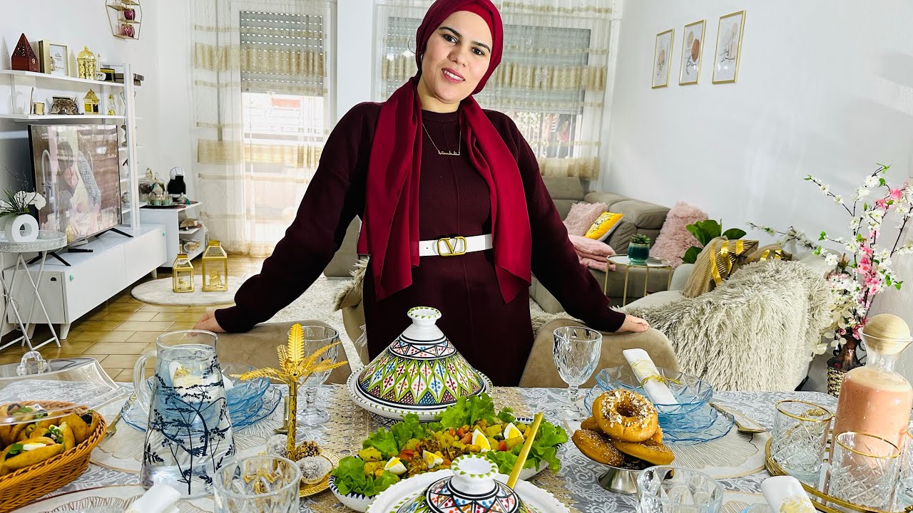 طاولة رمضان 13🌙كمونية قرنيط-ميني فريكاسي-تشيش بالقرنيط-سلاطة قرنيط-للتحلية تارت بالكريمة-عصير فواكه