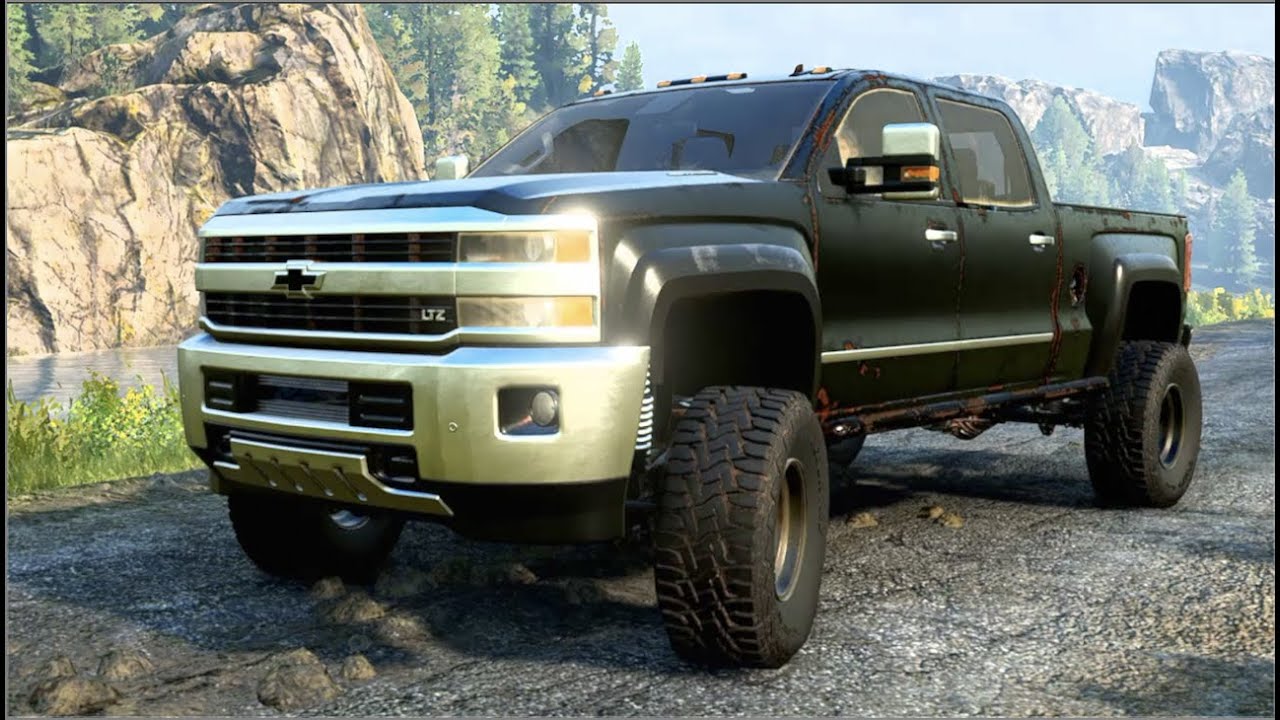 SnowRunner PC MODS - LIFTED Chevy DuraMax!! OffRoad Challenge Course!
