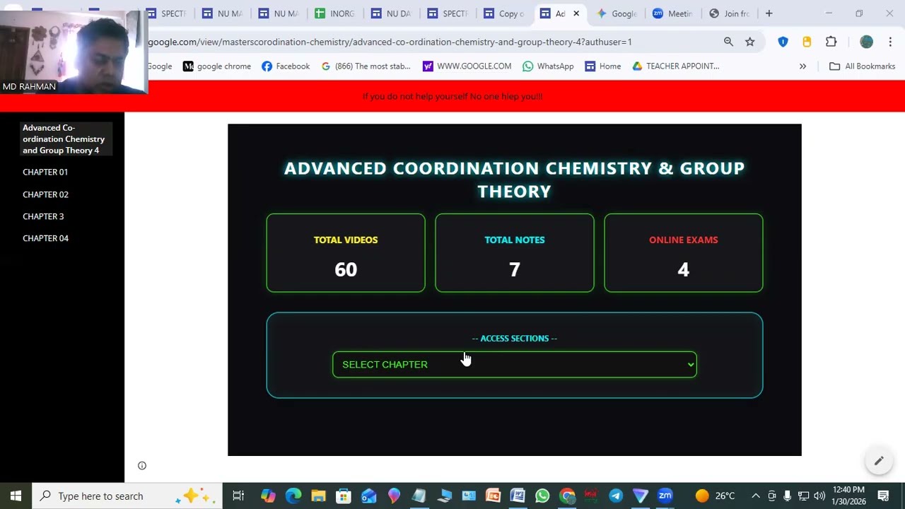 NU মাস্টার্স কেমিস্ট্রির যাত্রা শুরু এখান থেকেই 🔥 অ্যাডভান্সড কো-অর্ডিনেশন কেমিস্ট্রি ওয়েলকাম স্পিচ”