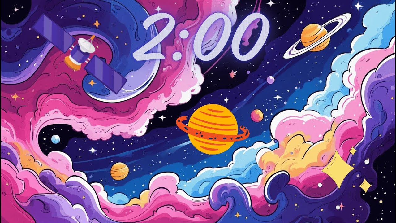 2 Minute Countdown Timer With Music (Celestial) - Outer Space Planets