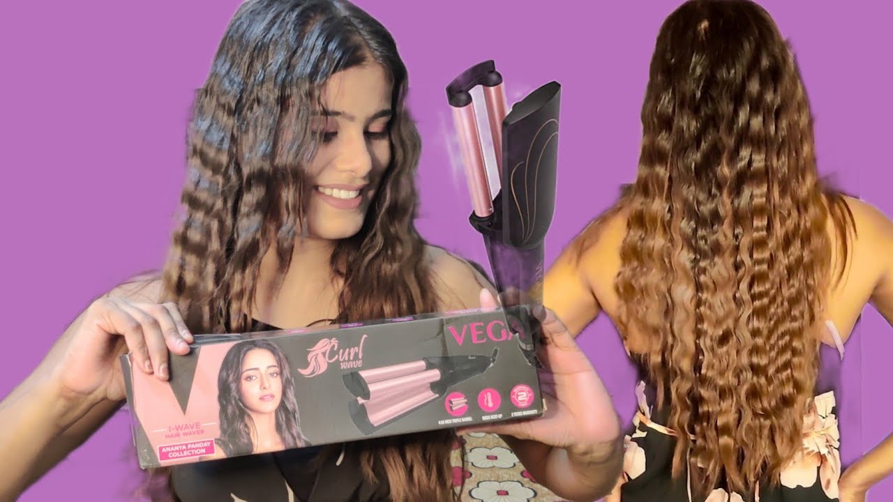 Easiest and quick way for beachy waves| Hair styling tutorial with best and cheap Vega hair waver!!