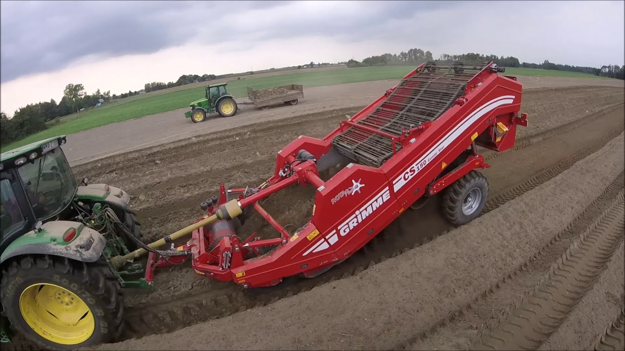 Wykopki ... kamieni 2018 . Grimme CS 150 , John Deere , XCMG
