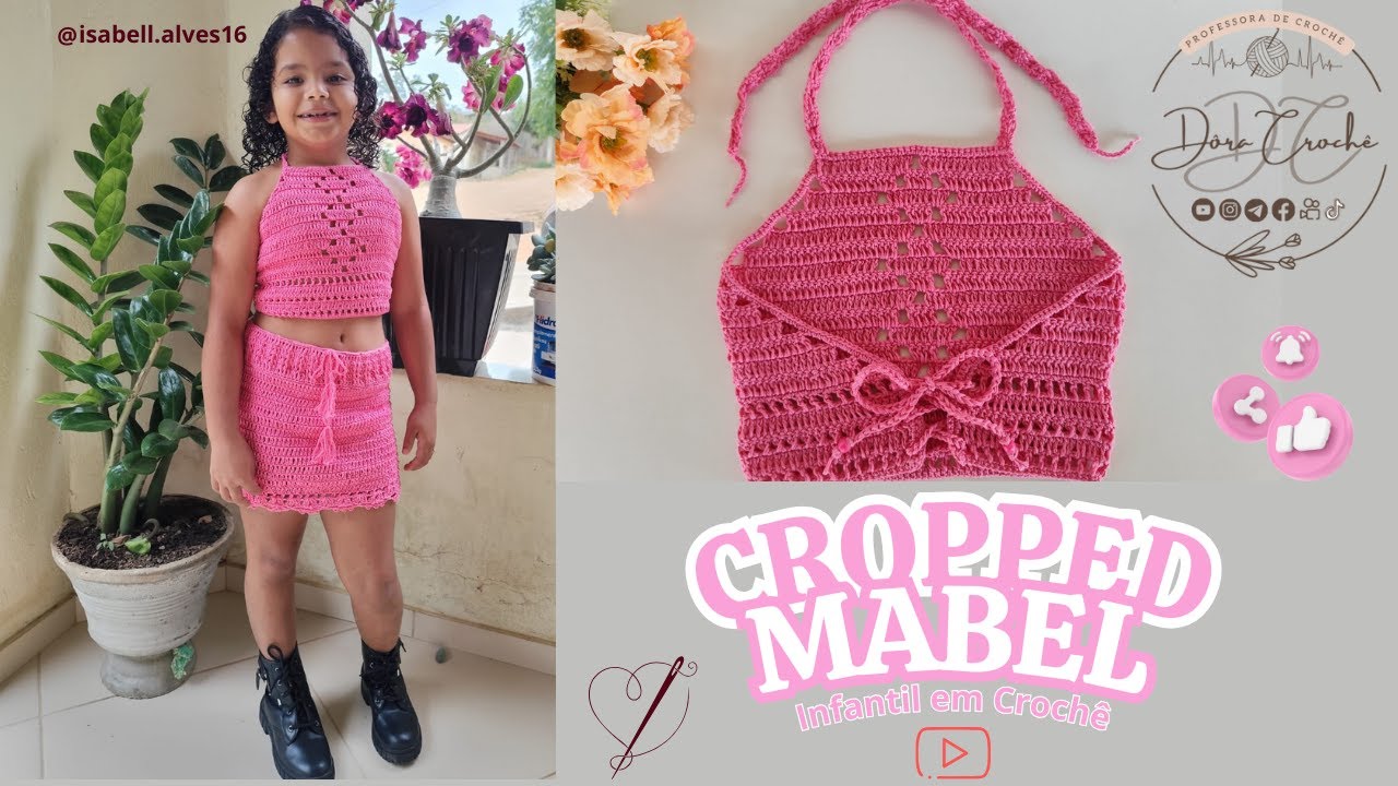 Cropped Mabel Infantil em Crochê | De 8 a 10 Anos
