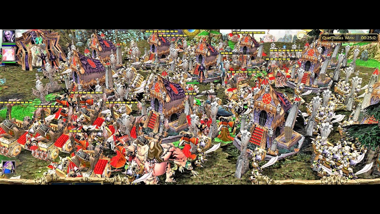 Warcraft 3: Siege Of Quel'thalas - (Arthas) Mass Skeletons, Necromancers & Kel'thuzad Hero