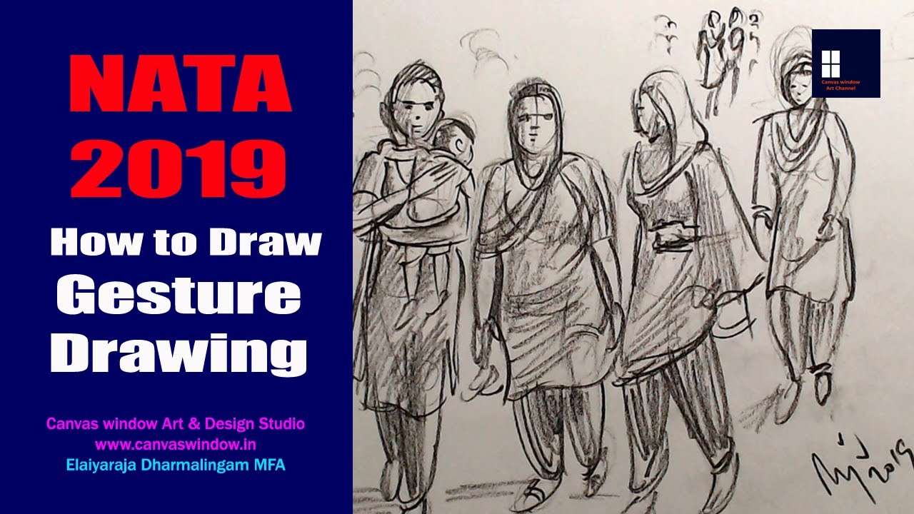 NATA  2019 - Human - Gesture Drawing Tricks - CWADS NATA Coaching Centre - Coimbatore