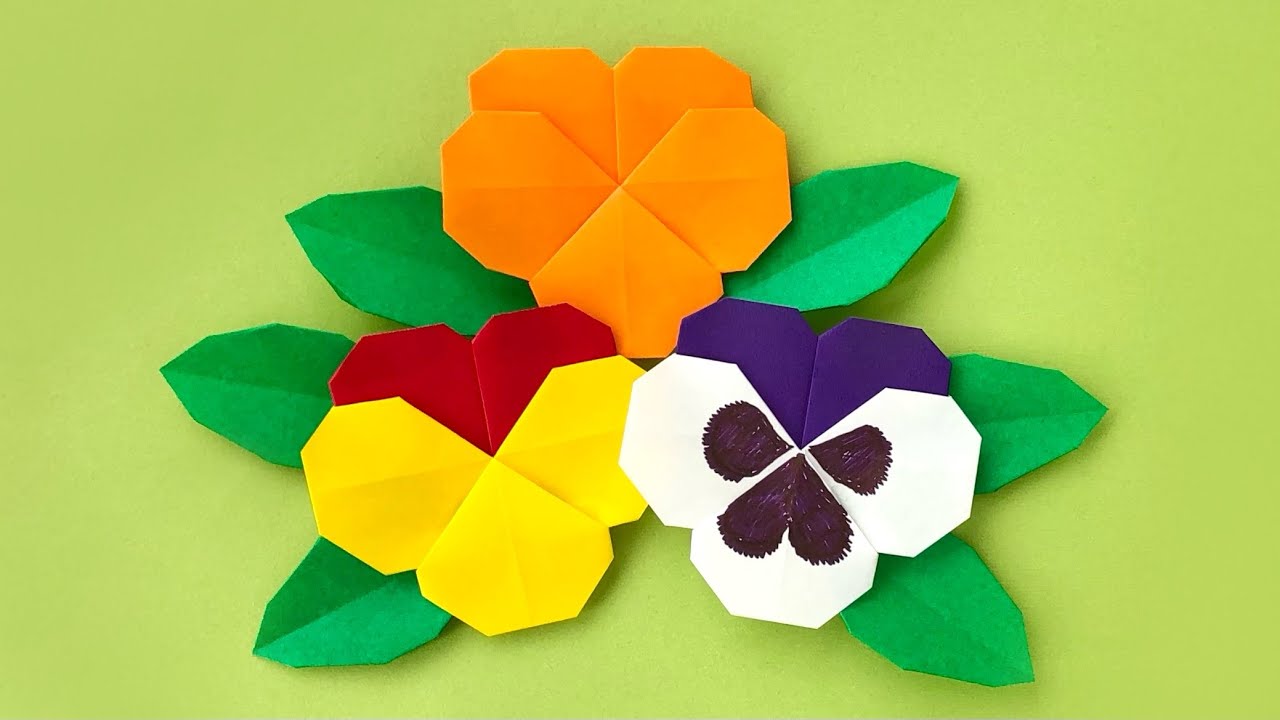 【折り紙】パンジーの作り方　pansy origami