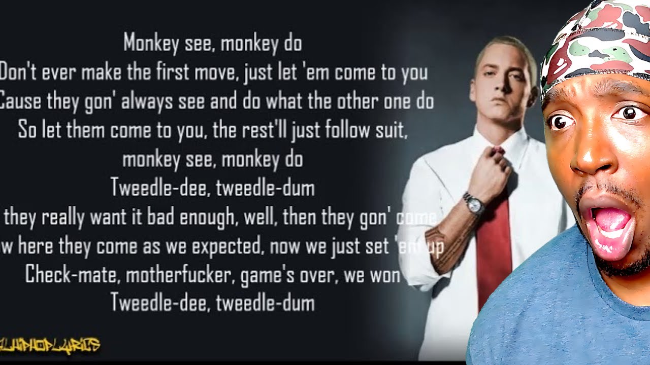 FIRST TIME LISTEN | Eminem - Monkey See, Monkey Do (Lyrics) - REACTION
