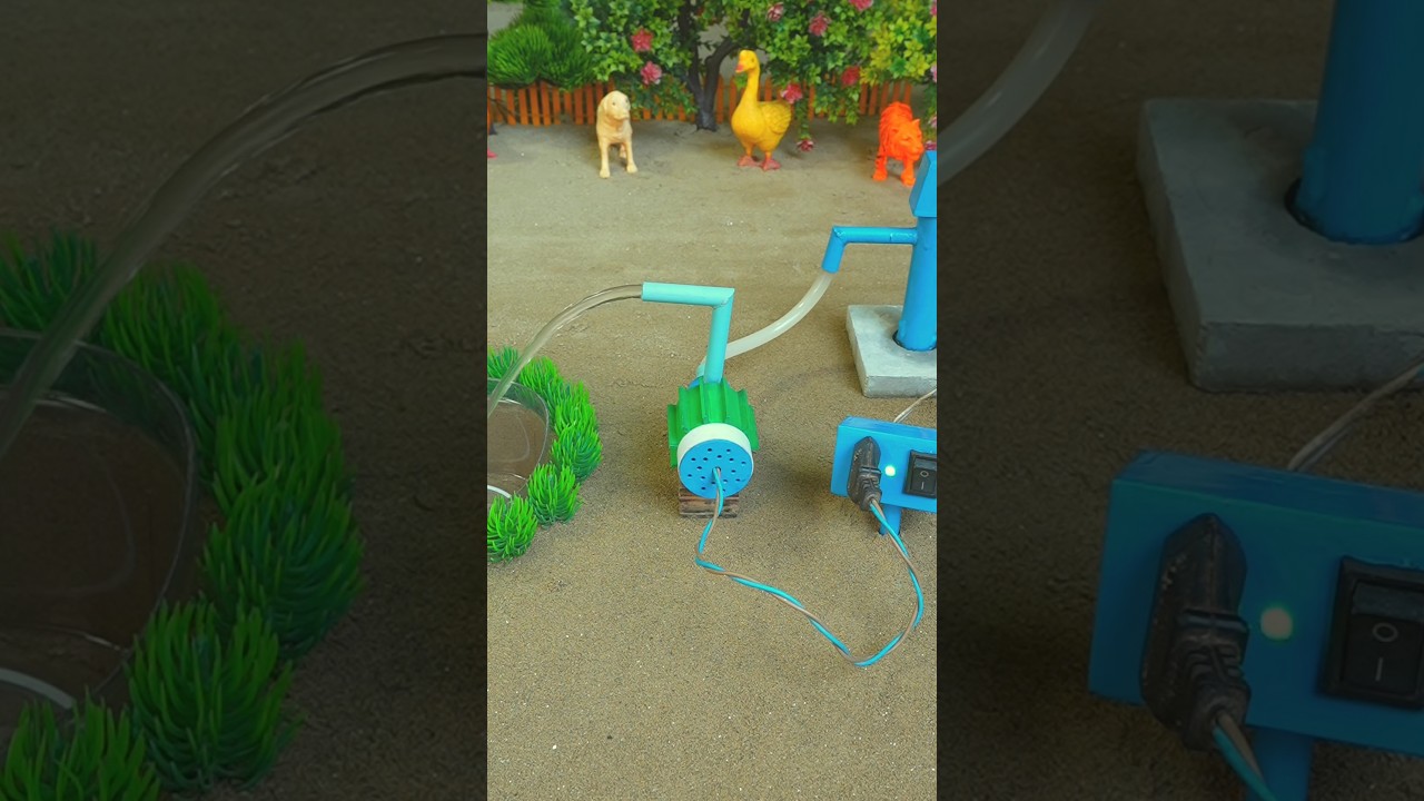 Mini hand pump project water with supply motor drinks sheep duck farm #waterpump #shorts #622