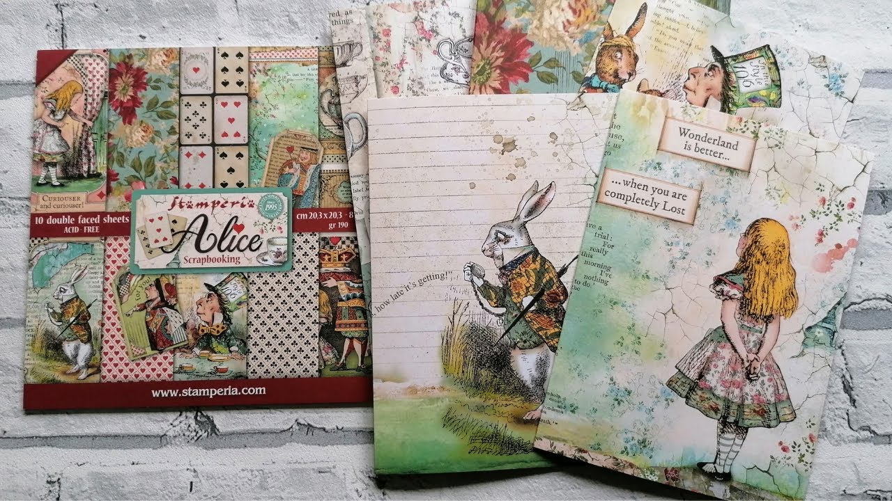 Alice in Wonderland Junk Journal - Using Stamperia Papers and No Digitals! - Signature Cover Pages
