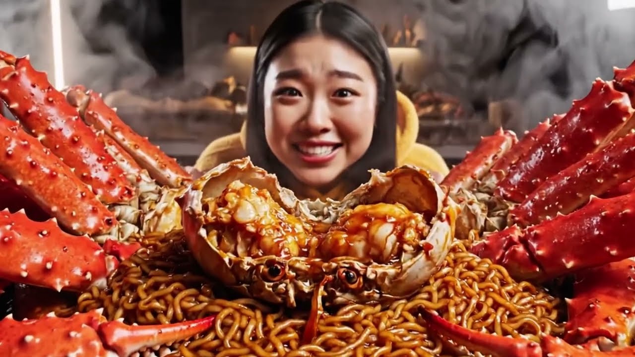 🔥 CRUNCHY ASMR!! Giant Fried OCTOPUS & Spicy Seafood Noodle (Jjamppong) Mukbang 🐙🍜