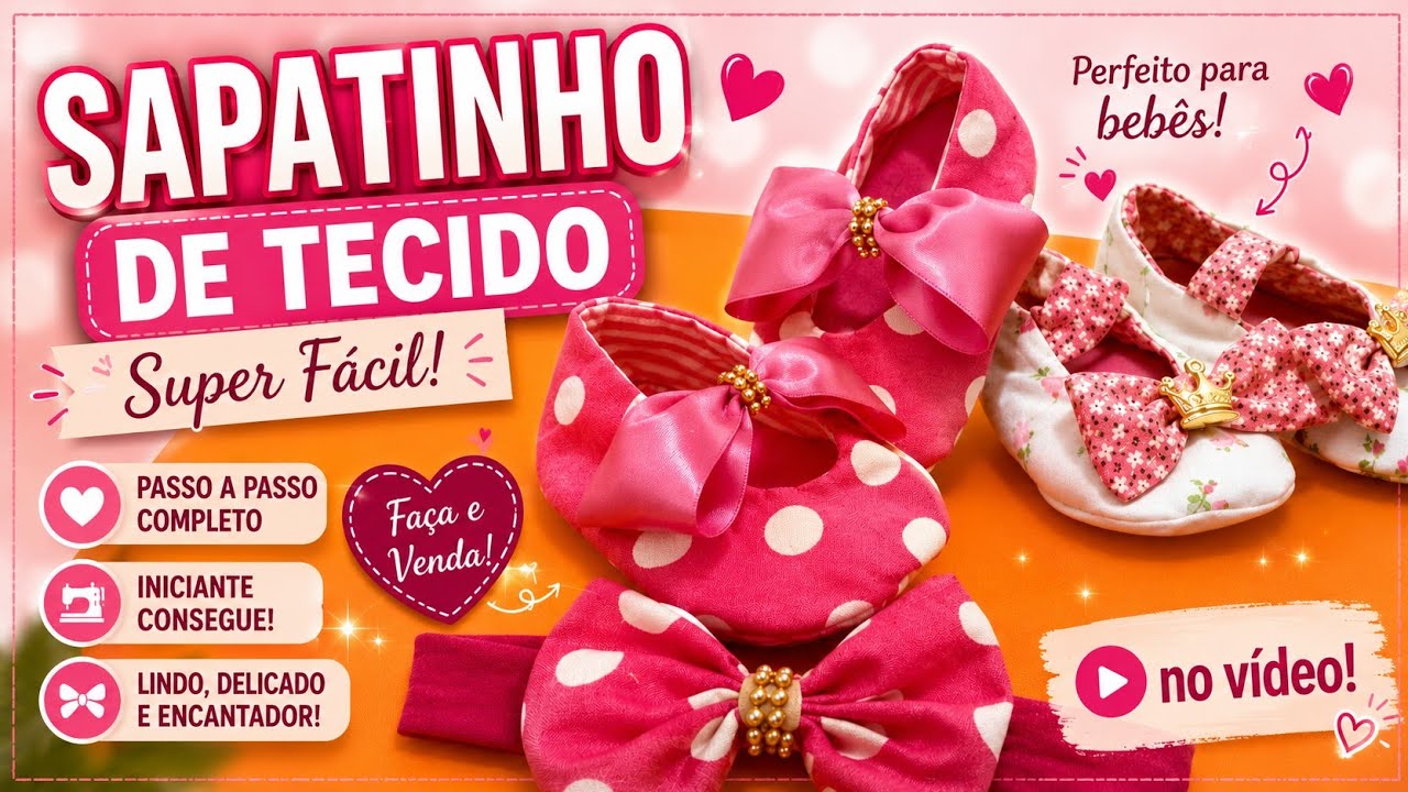 🎯 SAPATINHO DE TECIDO SUPER FACIL 💖💖💖