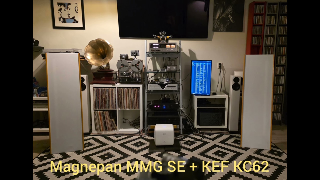 Magnepan MMG SE + KEF KC62 (bypass 120hz)