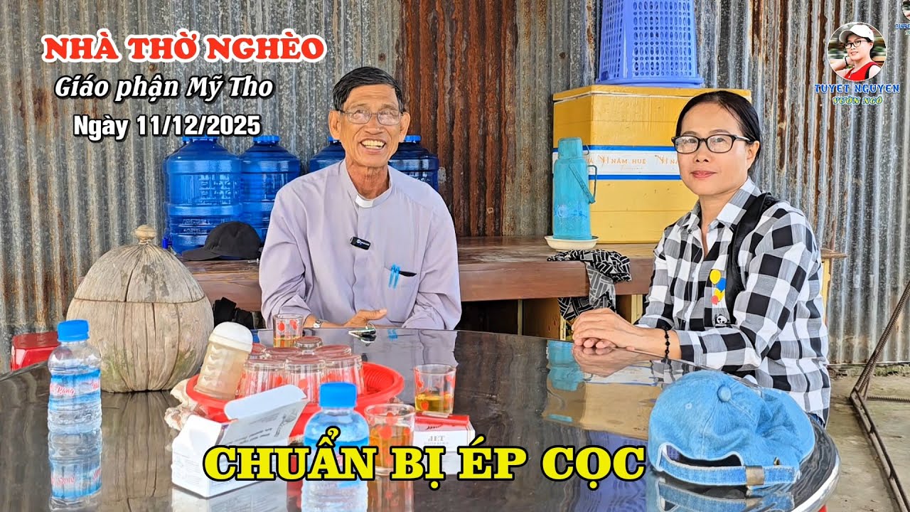 NHÀ THỜ NGHÈO CHUẨN BỊ ÉP CỌC - NHÀ THỜ ĐÔNG HÒA - GIÁO PHẬN MỸ THO 