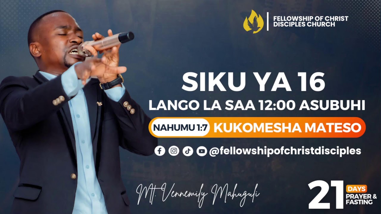 KUKOMESHA MATESO NA MT. VENEMILY MAHUGULI ||DAY 16|| LANGO LA SAA 12 ASUBUHI