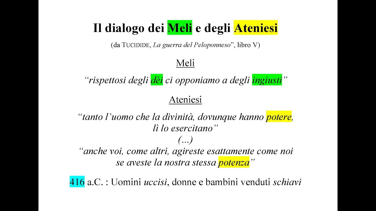 Il dialogo dei Meli e degli Ateniesi : alcune considerazioni sulla (presunta) democrazia antica
