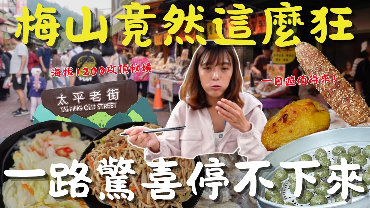 嘉義居然藏這麼多驚喜！從豬肺早餐、80 歲老街阿嬤古早味，到得獎地瓜燒像蛋塔，一路走進太平雲梯的大霧仙境，直衝海拔 1200M 無敵茶園山海一線，梅山的一日行程驚喜連連！｜三歲半