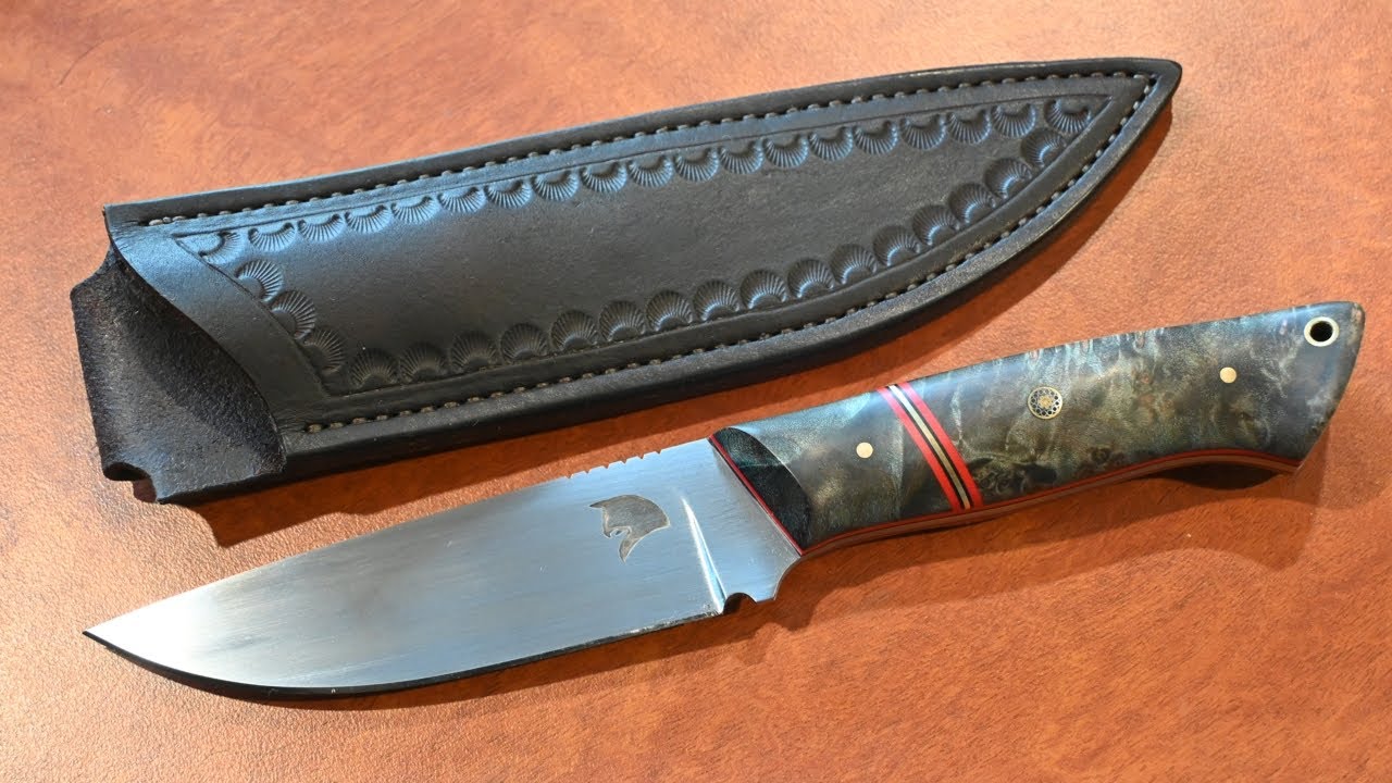 Leather sheath making.