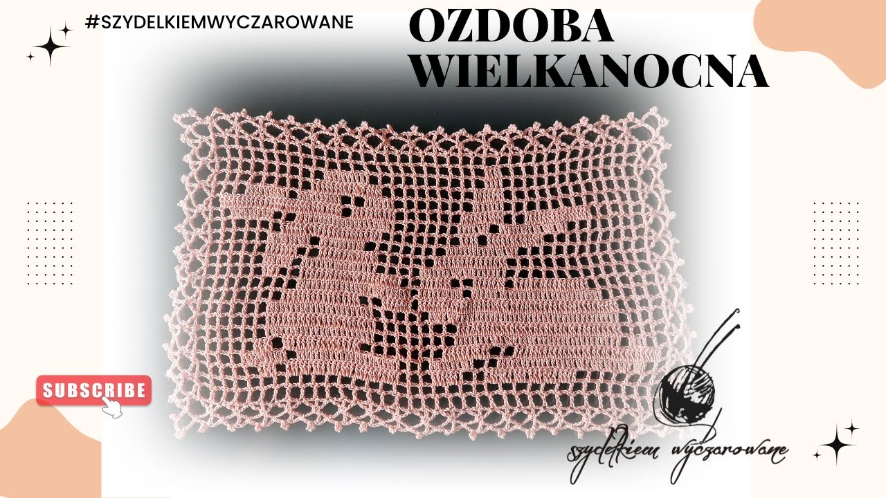 Zajączki - ozdoba wielkanocna do okna techniką filet /Easter bunnies filet crochet EN subtitles