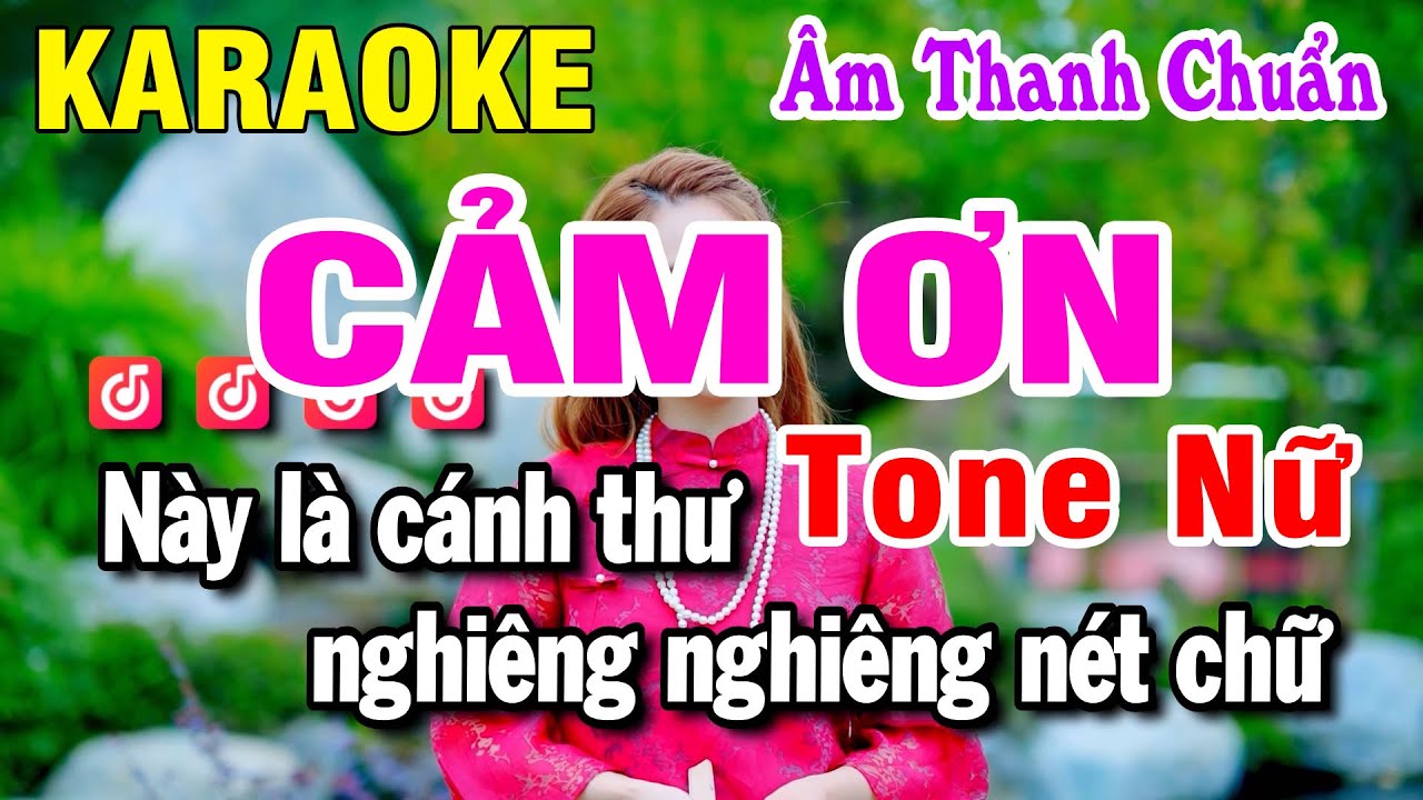 Karaoke Cảm Ơn Nhạc Sống Tone Nữ | Karaoke Huỳnh L&ecirc;