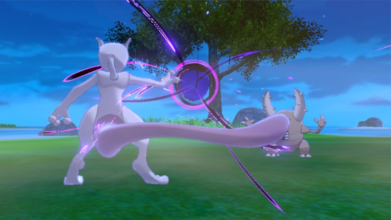 Pokémon Sword - Mewtwo Using Shadow Ball - Nintendo Switch HD