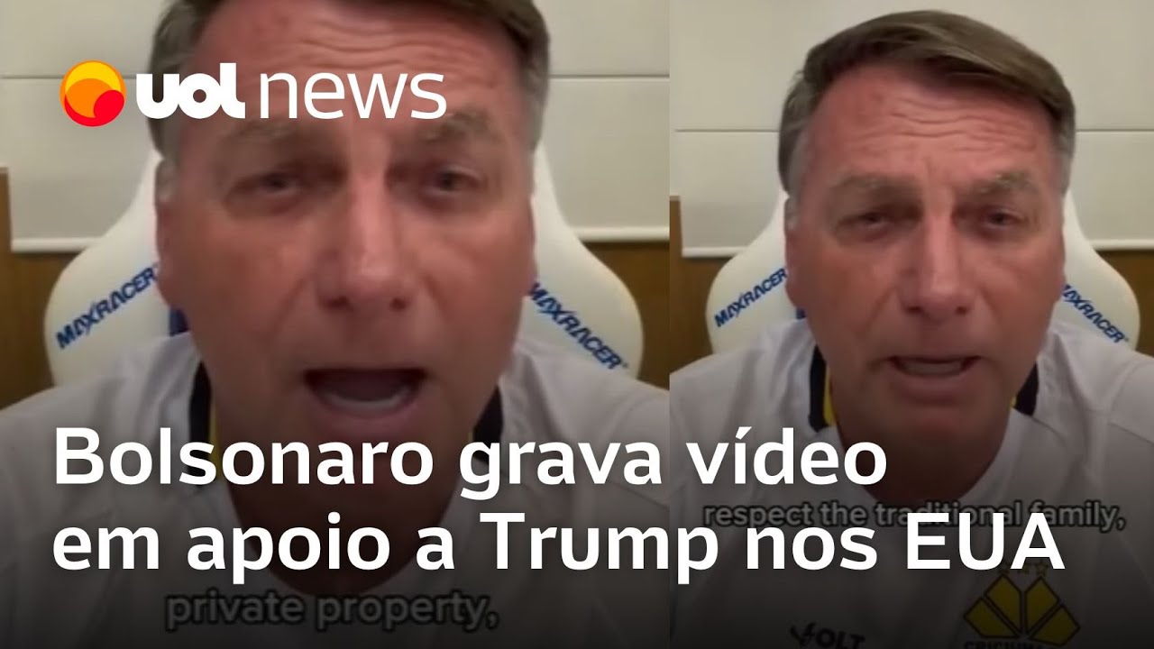Bolsonaro grava vídeo em apoio a Trump nos EUA e diz que está inelegível 'sem ter cometido crime'