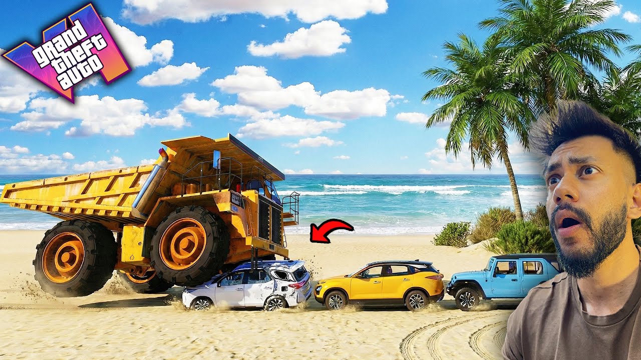 WILL IT SERVIVE ? INDIAN CARS VS 100 TON TRUCK | GTA 5 ABHISHEKKZ GAMING