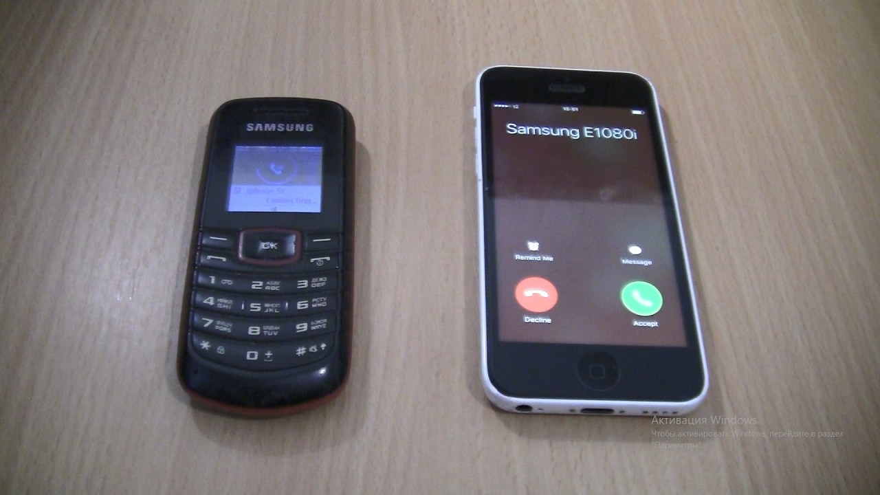 Incoming call & Outgoing call at the Same Time Iphone 5c White+Samsung E1080I