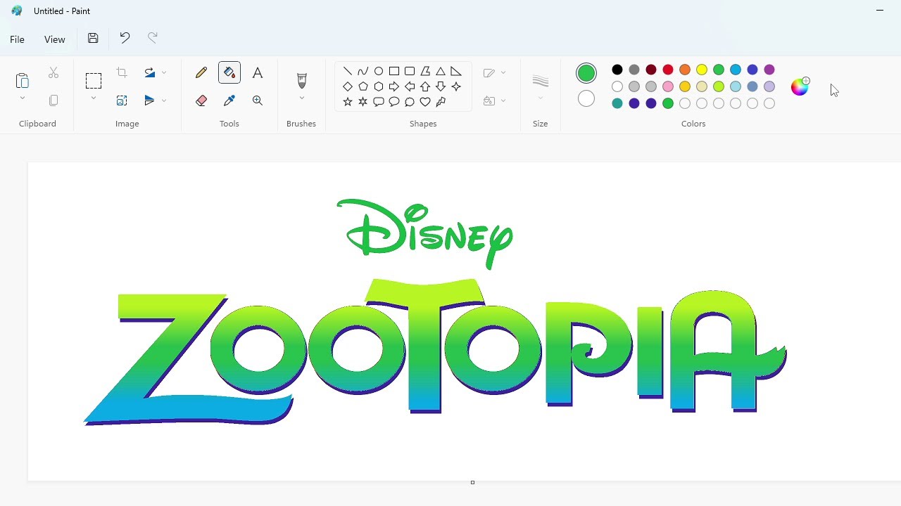 How to draw the Zootopia logo using MS Paint | How to draw on your computer