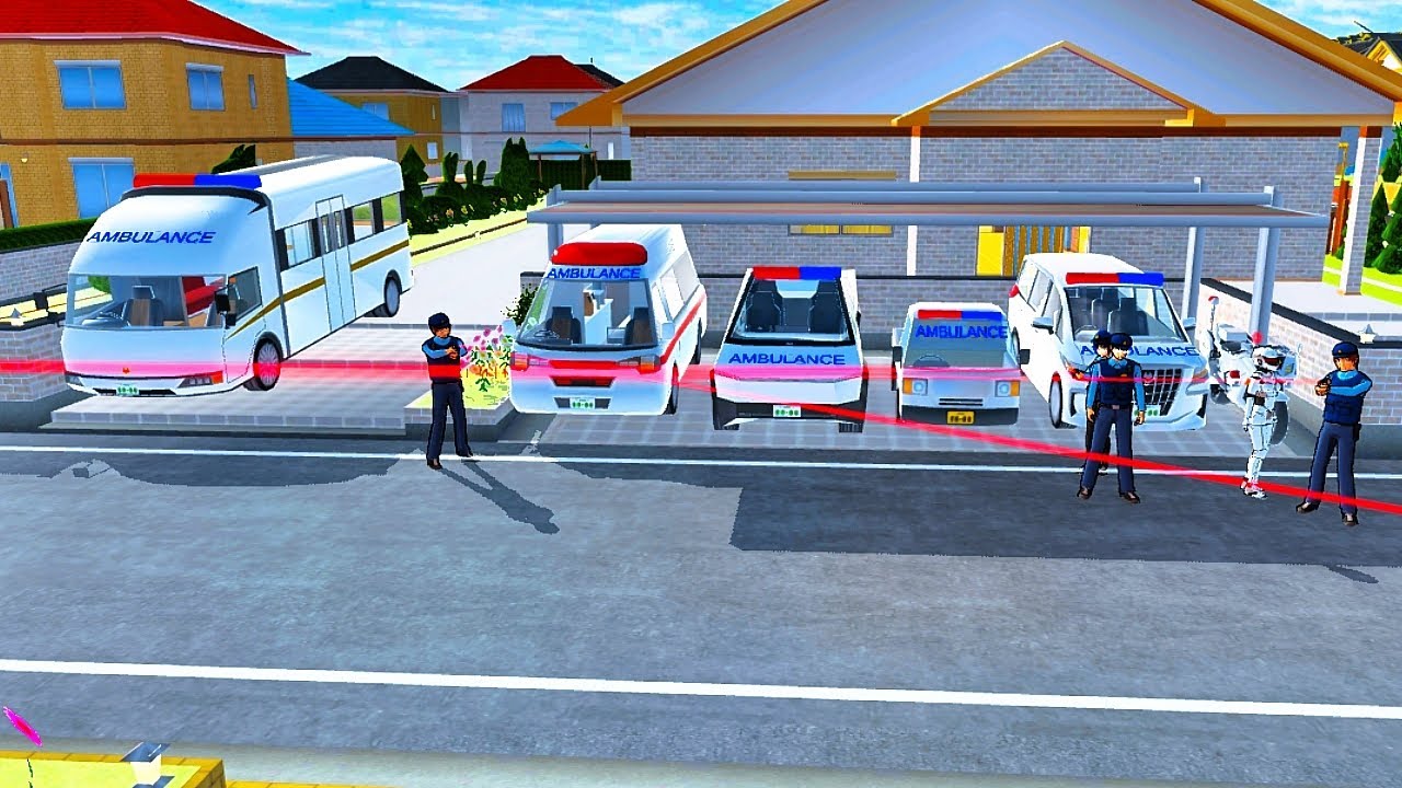 All Ambulance Cars Collection 🚑 at Girl Home 🏡 Sakura School Simulator 