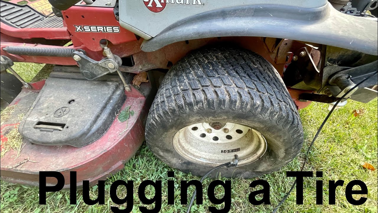 How to plug a mower tire. Best way to plug a tire.