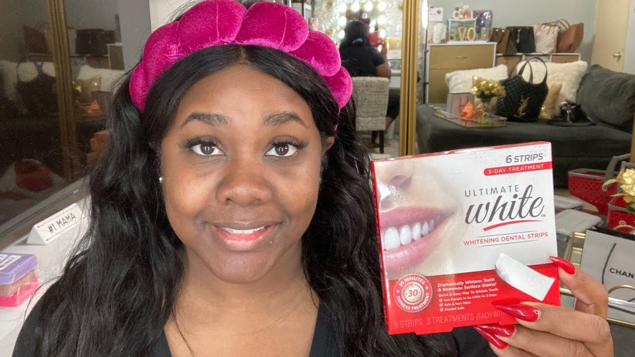 DOLLAR TREE 🌳 REVIEW ULTIMATE WHITE WHITENING DENTAL STRIPS #dollartree