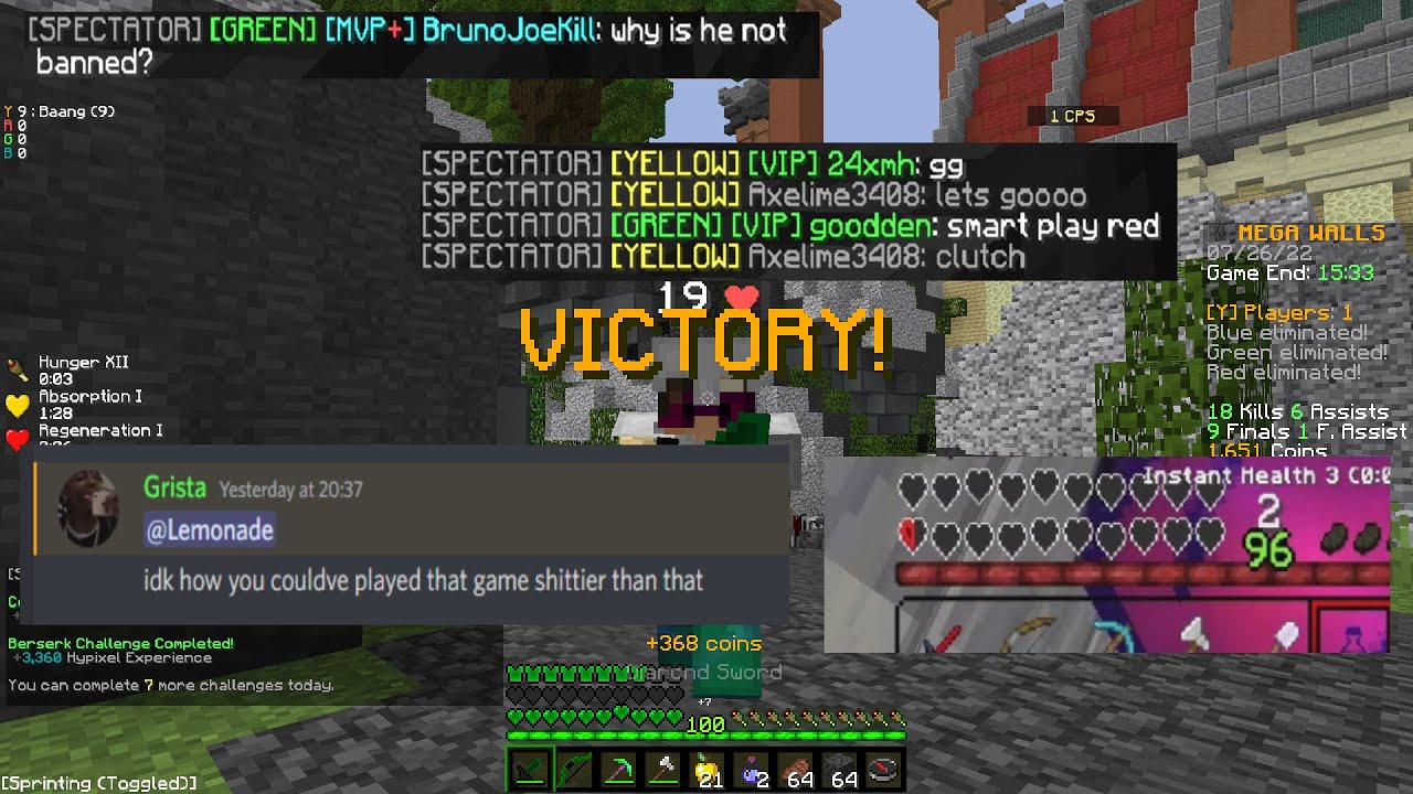 2tab endy clutch + half a heart hit and run - Hypixel Mega Walls #2