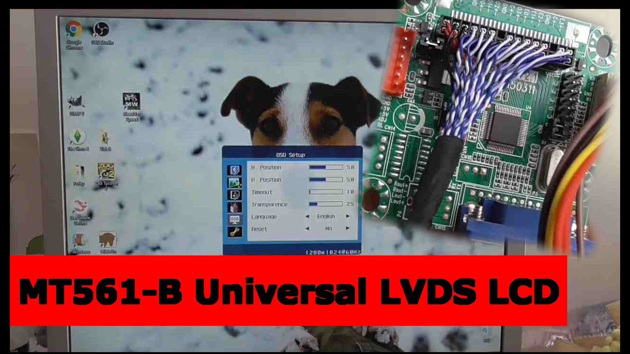 MT561-B Universal LVDS LCD Monitor Screen Driver (Oprava monitora za $4)