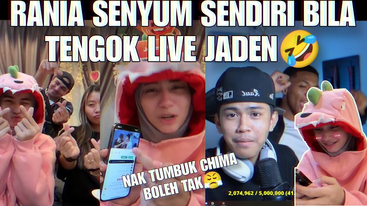 REACTION RANIA BILA TENGOK JADEN DAN KK CHIMA LIVE, SENYUM SENDIRI