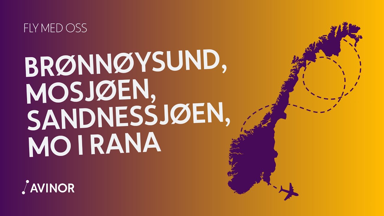 Fly med oss til Brønnøysund, Mosjøen, Sandnessjøen og Mo i Rana