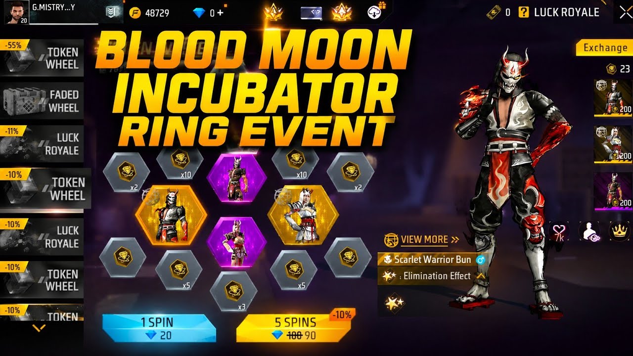 Blood moon incubator Universal Ring Event Free Fire | Next Universal Ring Event | FF New Event Tamil