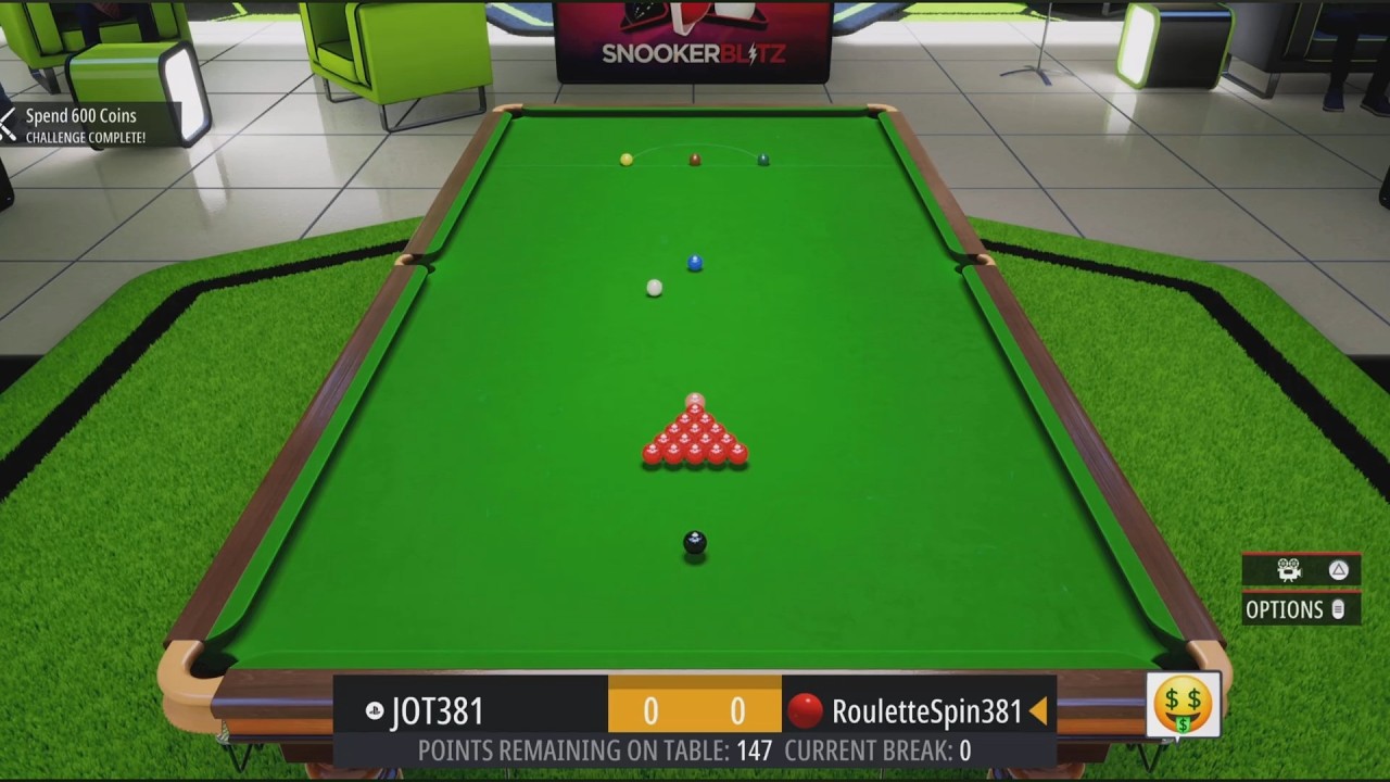 SNOOKER BLITZ PS5 140226 JOT381 vs ROULETTESPIN381 CENTURION TROPHY 101 BREAK
