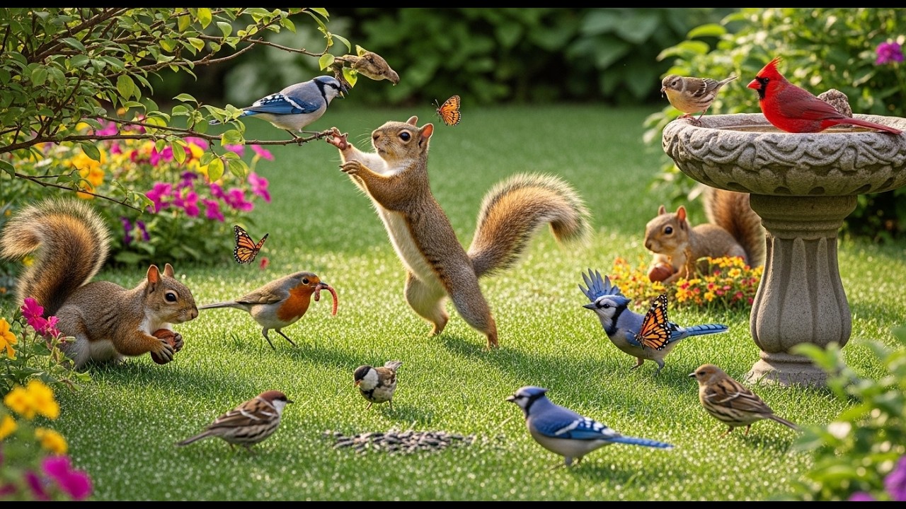 Videos for Cats to Watch - Birds and Squirrel Fun in December