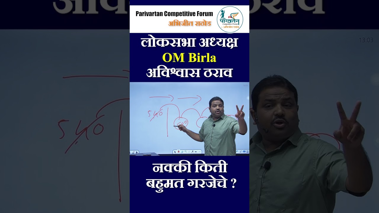 लोकसभा अध्यक्ष OM Birla No Confidance Motion | सरकार पाडणे सोप आहे Speaker  बदलणे अवघड | Abhijit Sir