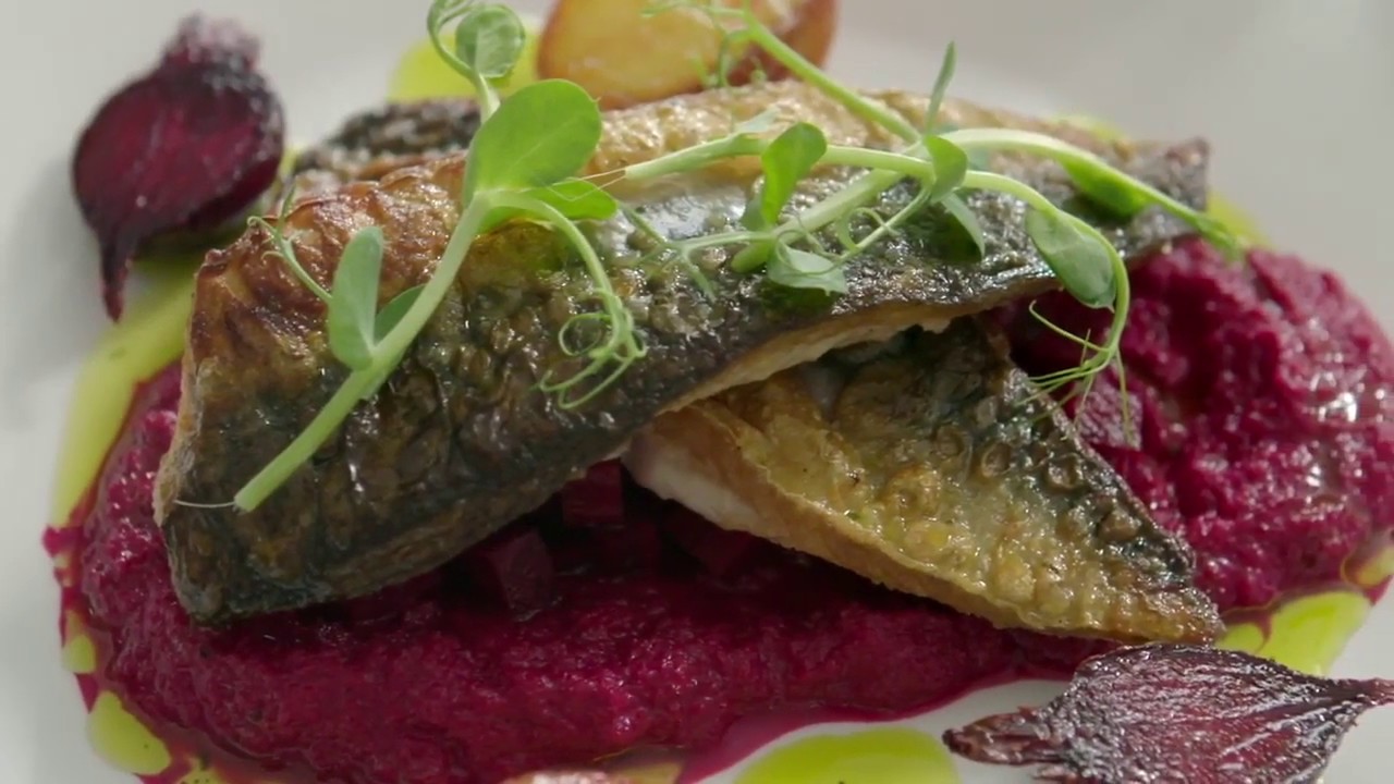 Crispy Fried Mackerel With Trio Of Beetroot